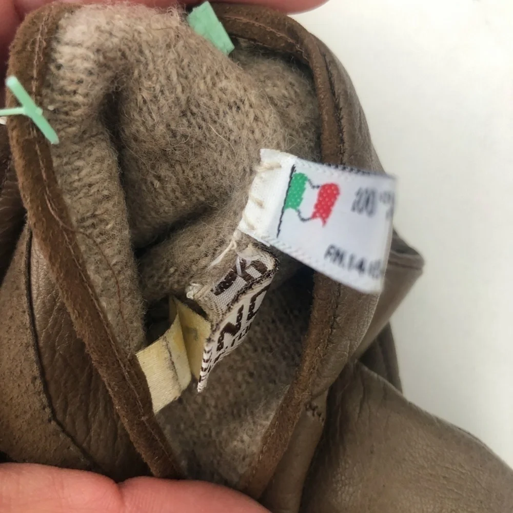 Vintage New Fendi Brown Cashmere Gloves Size 7